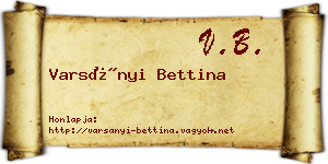 Varsányi Bettina névjegykártya